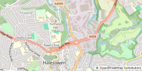 Map of Halesowen, West Midlands