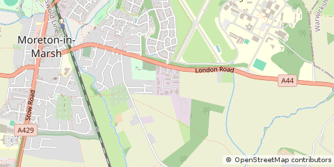 Map of Moreton in Marsh, Glos