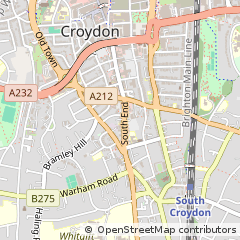 Map of Croydon, Surrey
