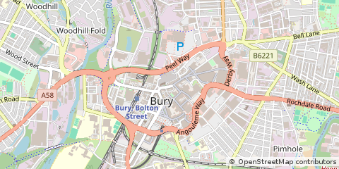 Map of Bury, Lancashire
