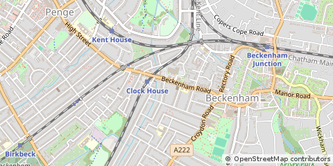 Map of Beckenham, Kent