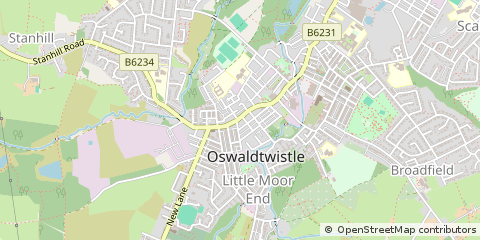 Map of Accrington, Lancashire