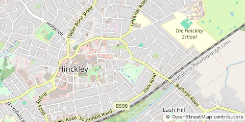 Map of Hinckley, Leicestershire