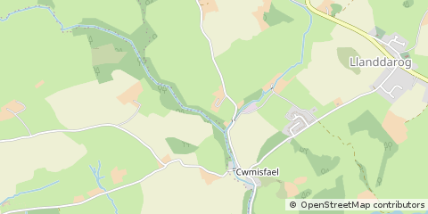 Map of Llanddarog, Carmarthenshire