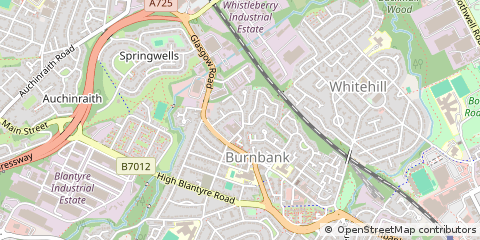 Map of Hamilton, Lanarkshire