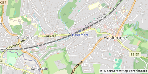 Map of Haslemere, Surrey