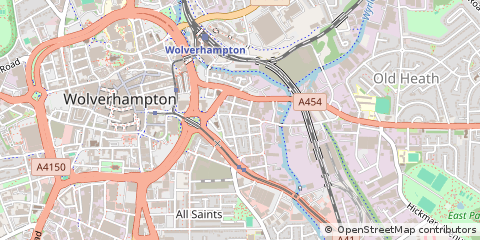 Map of Wolverhampton, West Midlands