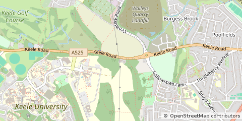 Map of Keele, Staffordshire