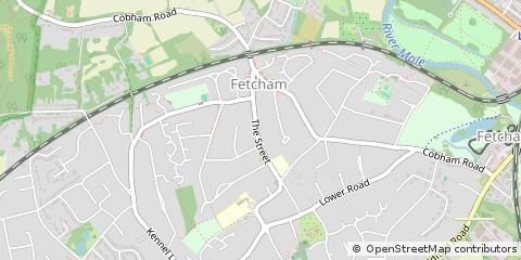 Map of Leatherhead, Surrey
