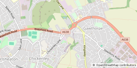 Map of Ossett, West Yorkshire