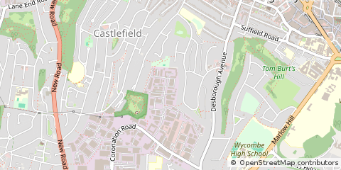 Map of High Wycombe, Hertfordshire