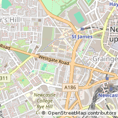 Map of Newcastle Upon Tyne, Tyne and Wear