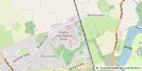 Map of Bradley Lane Standish Wigan, Greater Manchester