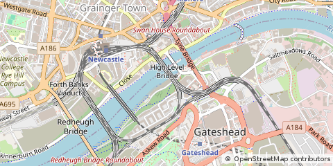 Map of Gateshead