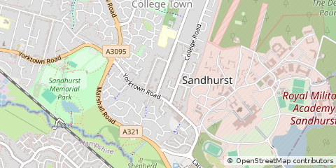 Map of Sandhurst, Berkshire