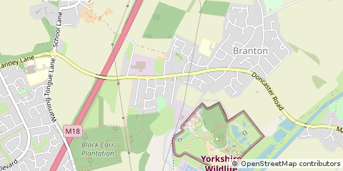Map of Doncaster, South Yorkshire