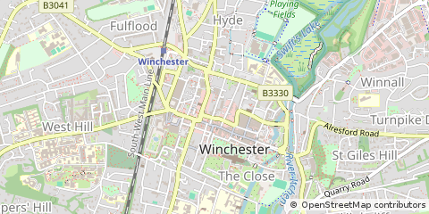 Map of Winchester, Hampshire
