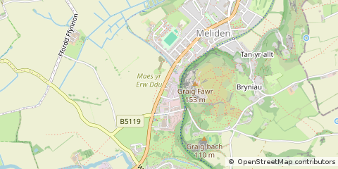 Map of Dyserth, Denbighshire