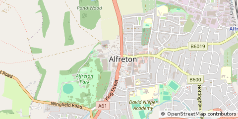 Map of Alfreton, Derbyshire