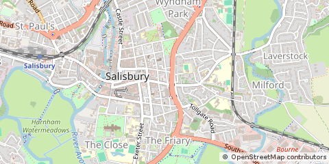 Map of Salisbury, Wiltshire