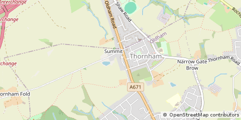 Map of Oldham, Lancashire