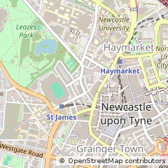 Map of Newcastle Upon Tyne, Tyne and Wear