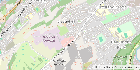 Map of Huddersfield, West Yorkshire