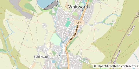 Map of Whitworth, Lancashire