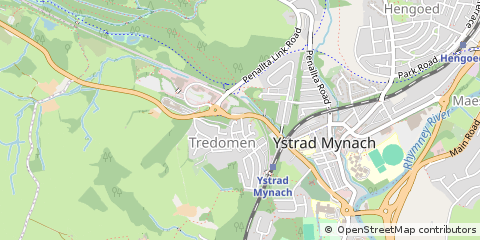 Map of Ystrad Mynach, Caerphilly
