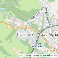 Map of Ystrad Mynach, Caerphilly
