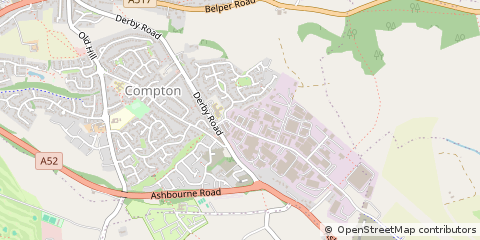 Map of Ashbourne, Derbyshire