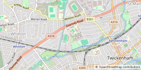 Map of Twickenham, Middlesex