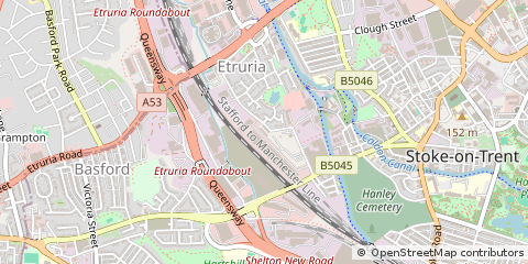 Map of Etruria, Staffordshire