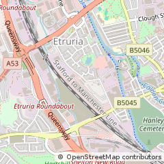 Map of Etruria, Staffordshire