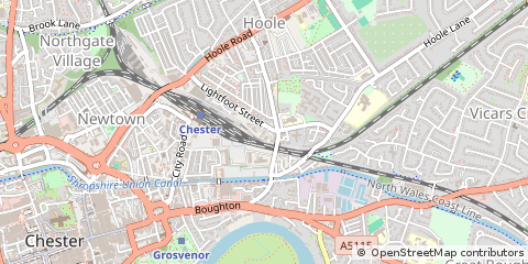 Map of Chester, Cheshire