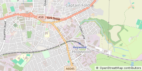 Map of Heywood, Lancashire