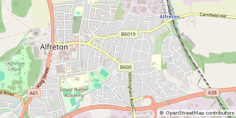 Map of Alfreton, Derbyshire