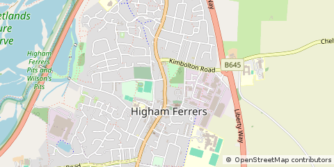 Map of Higham Ferrers, Northants