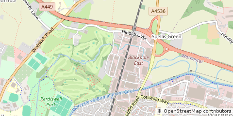 Map of Worcester, Worcestershire