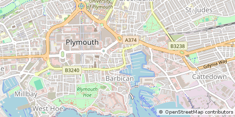 Map of Plymouth, Devon