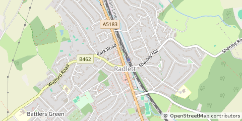Map of Radlett, Hertfordshire