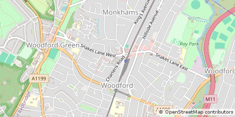 Map of Woodford Green, Essex