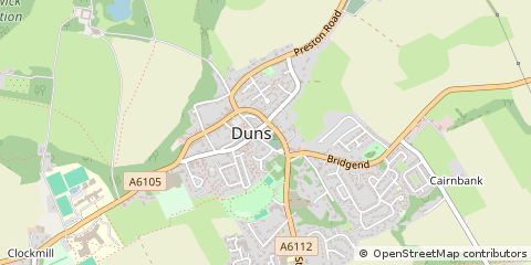 Map of Duns, Berwickshire