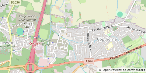 Map of Copthorne, W Sussex