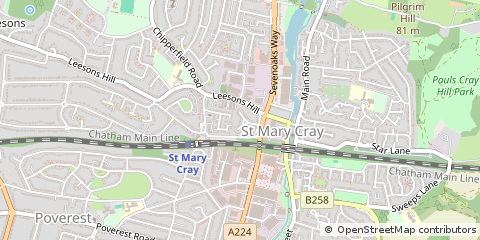 Map of Orpington, Kent