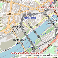 Map of Newcastle Upon Tyne, Tyne and Wear