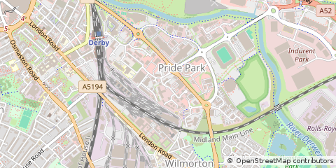Map of Derby, Derbyshire