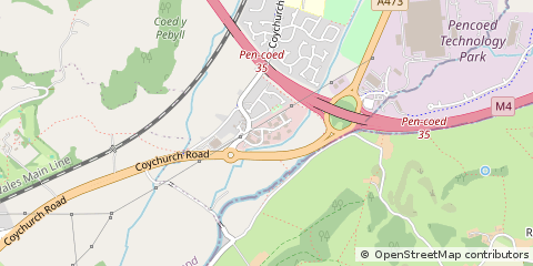 Map of Bridgend, MID Glamorgan