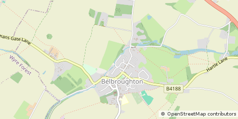 Map of Belbroughton, Worcestershire