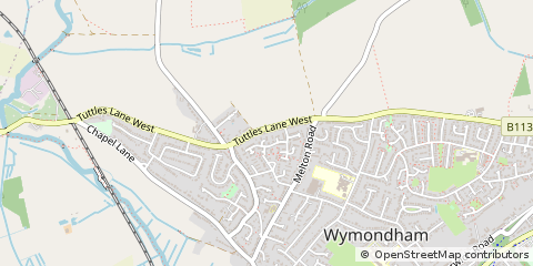 Map of Wymondham, Norfolk